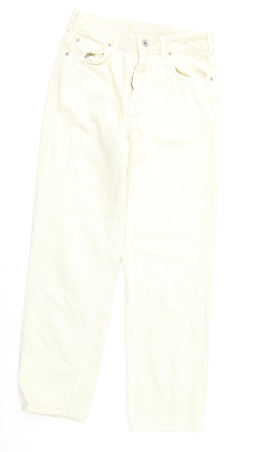 Jack Wills Womens Yellow Cotton Straight Jeans Size 27 in L26 in Regular Zip