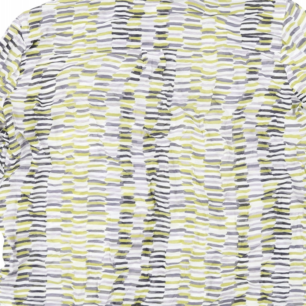 Linea Womens Multicoloured Geometric Viscose Basic Button-Up Size 14 Collared