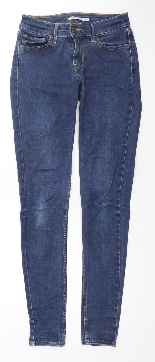 Levi's Womens Blue Cotton Skinny Jeans Size 27 in L30 in Slim Zip