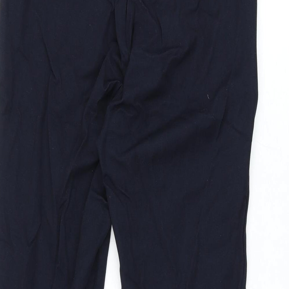 Marks and Spencer Womens Black Viscose Trousers Size 10 L24.5 in Regular Zip