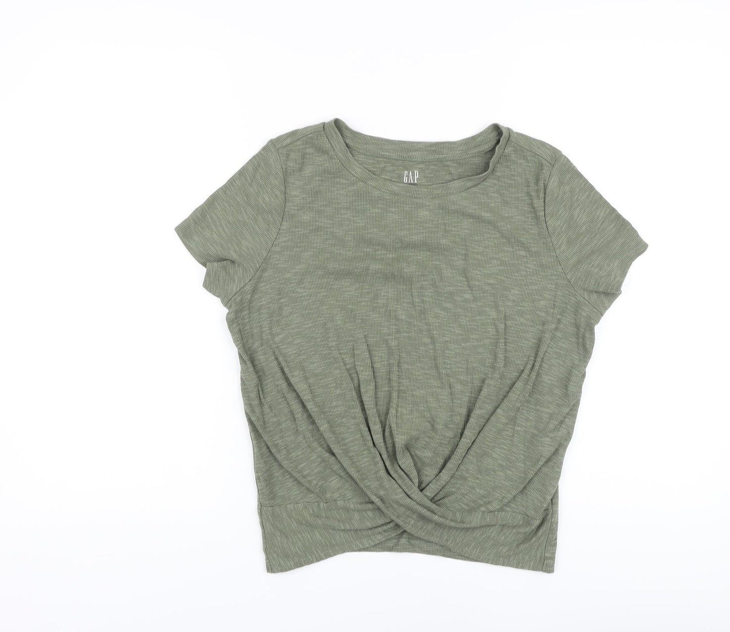 Gap Womens Green Cotton Basic T-Shirt Size S Round Neck
