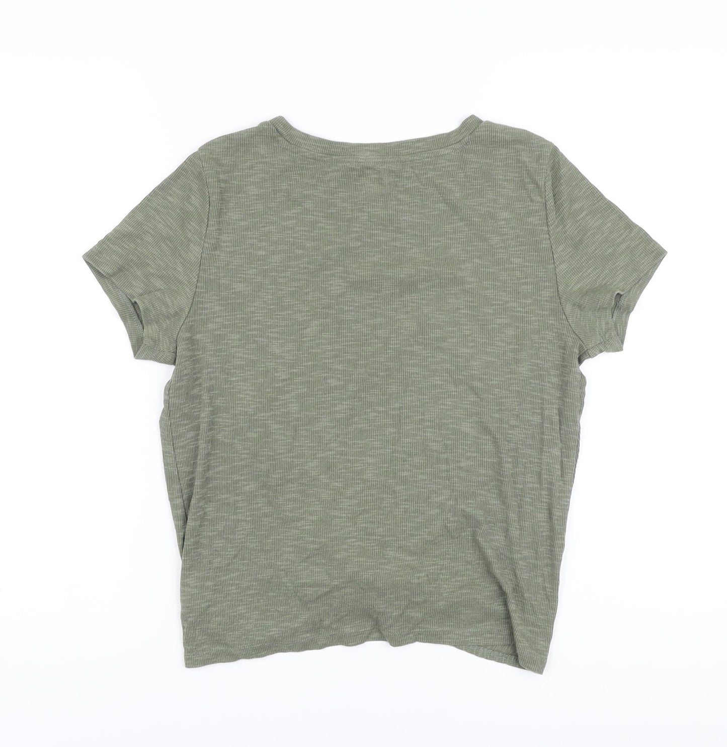 Gap Womens Green Cotton Basic T-Shirt Size S Round Neck