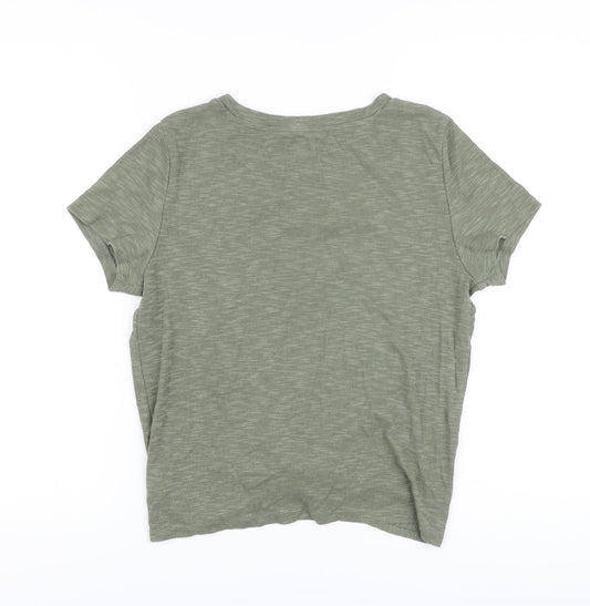 Gap Womens Green Cotton Basic T-Shirt Size S Round Neck
