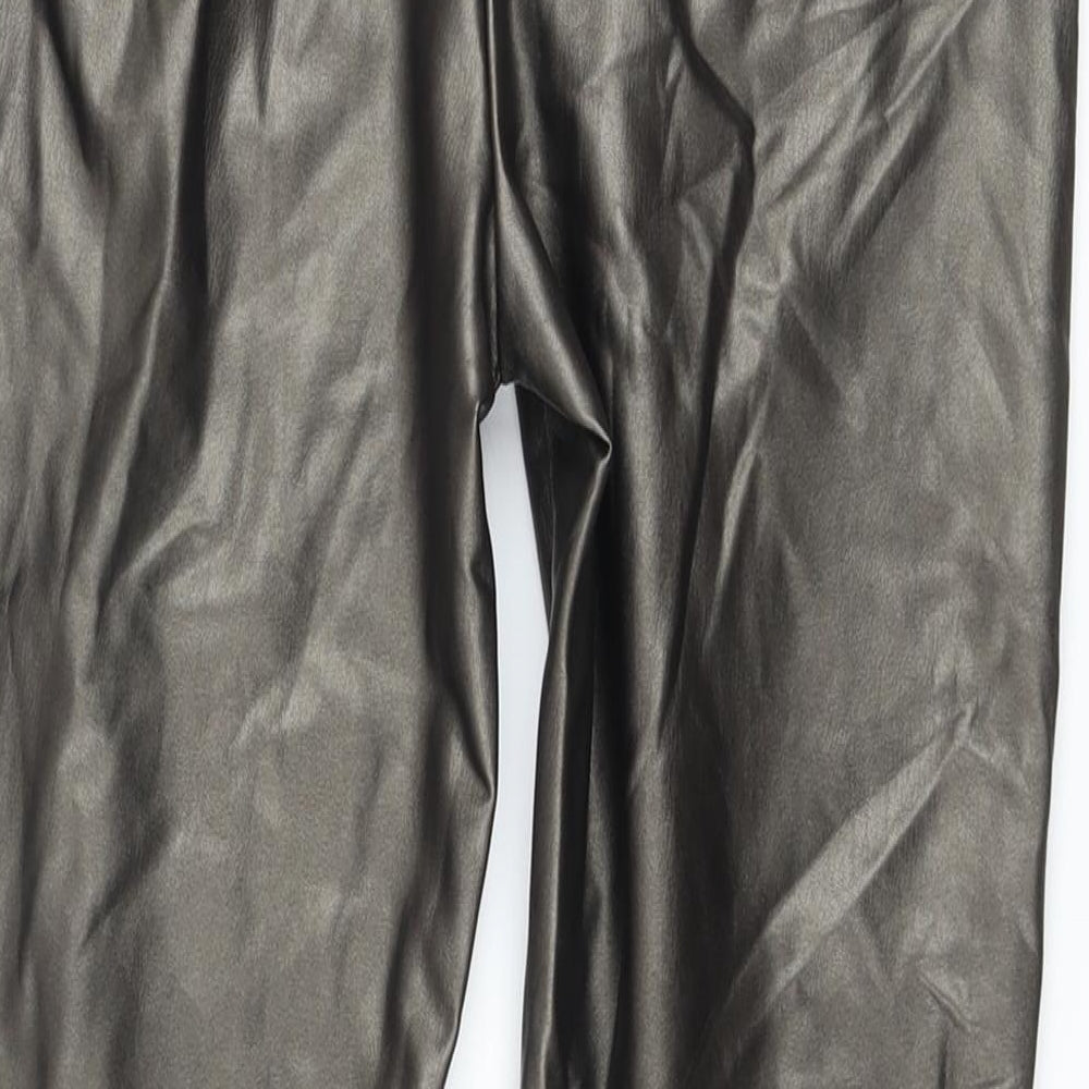 Marks and Spencer Womens Gold Polyester Jegging Trousers Size 8 L25 in Regular