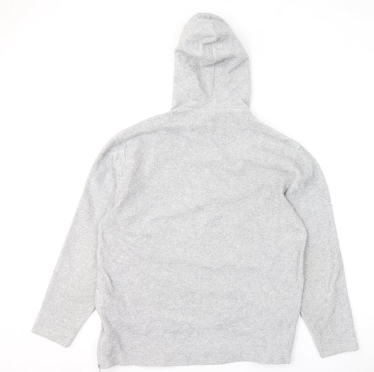 ASOS Womens Grey Polyester Pullover Hoodie Size M Zip