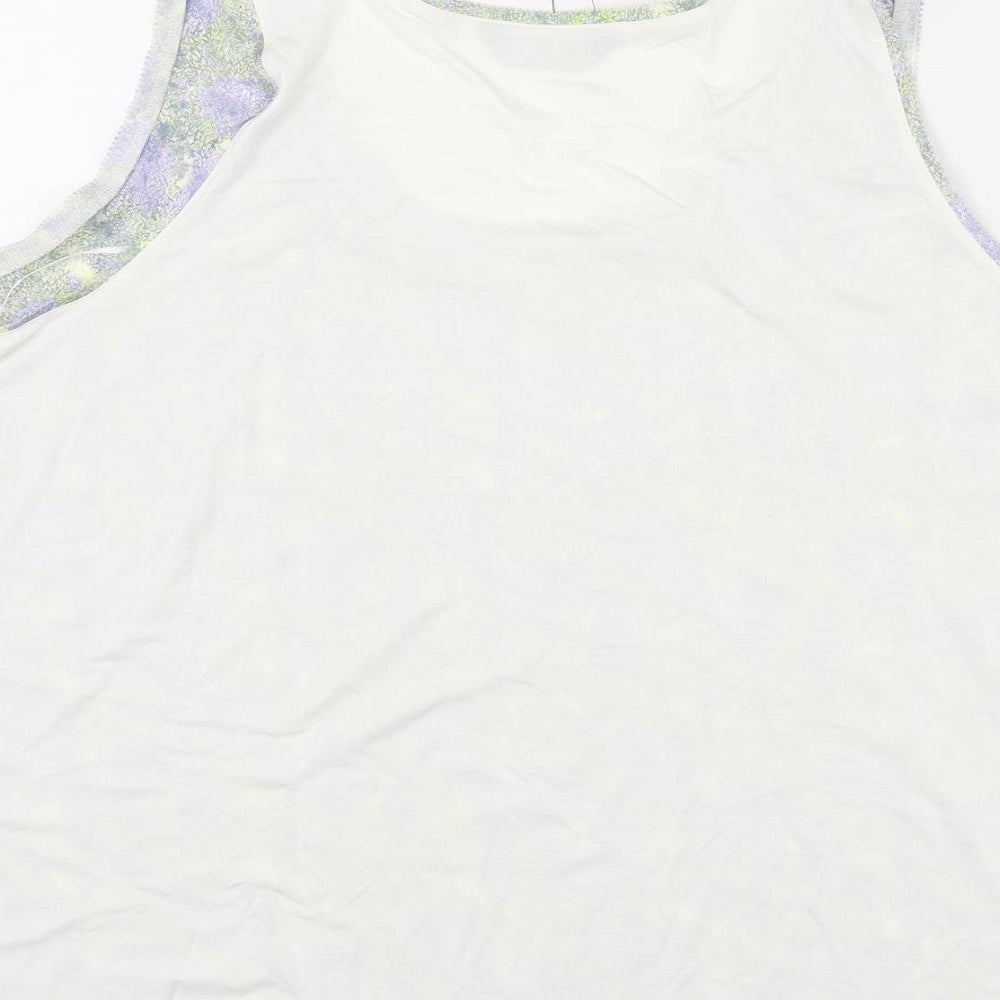 Marks and Spencer Womens Multicoloured Geometric Polyester Basic Tank Size 20 Round Neck