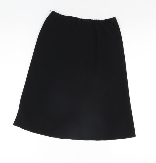 Topshop Womens Black Polyester A-Line Skirt Size 8