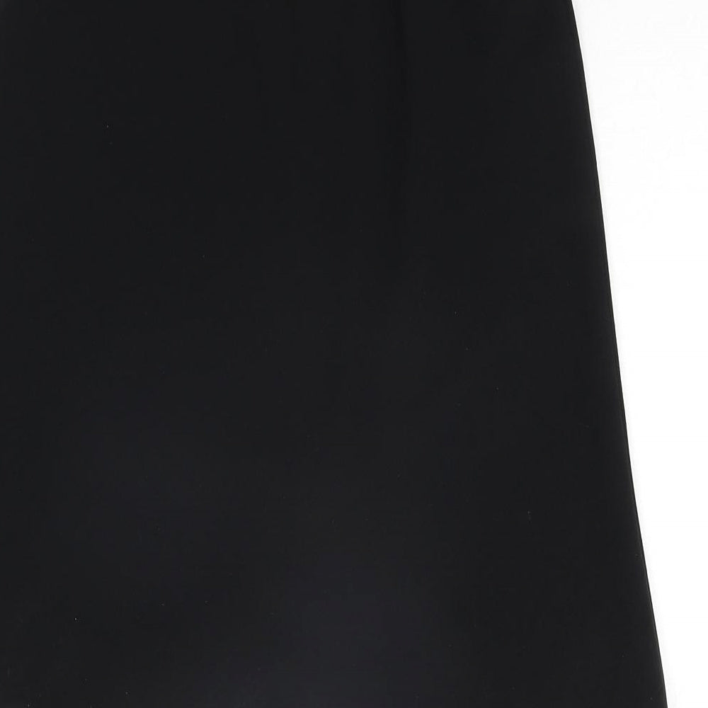 Topshop Womens Black Polyester A-Line Skirt Size 8