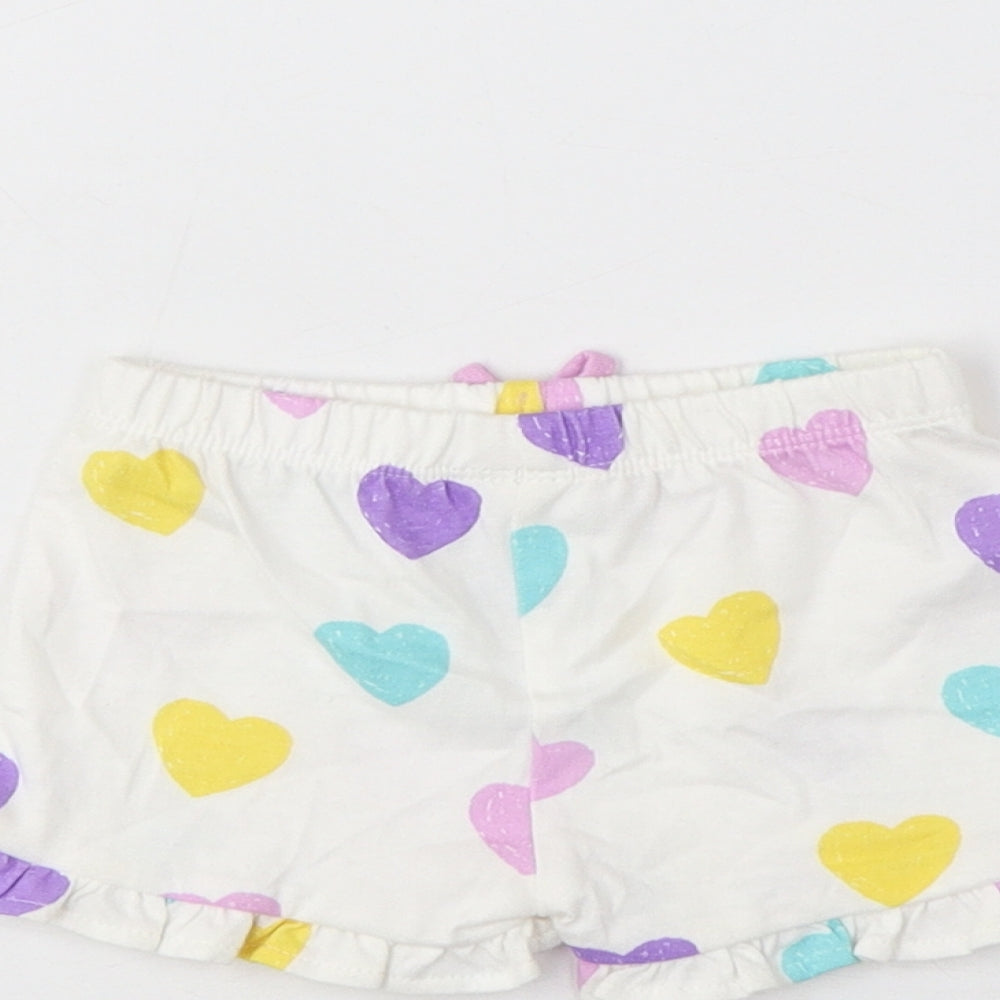 Brand and care label for Marks & Spencer girls’ multicoloured geometric cotton cropped trousers, months pullover - heart