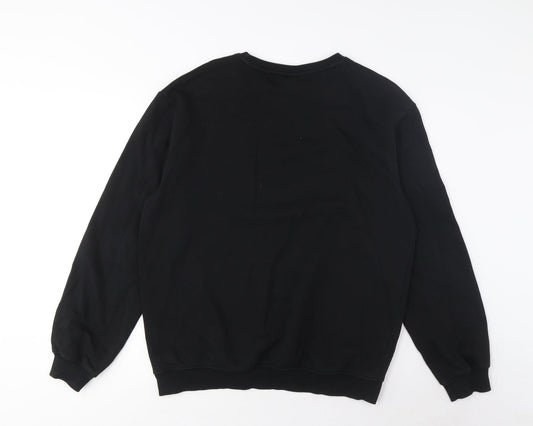 H&M Mens Black Cotton Pullover Sweatshirt Size S