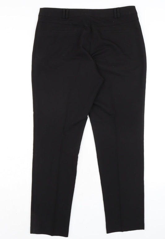 Topshop Womens Black Polyester Trousers Size 12 L28 in Regular Zip - Classic