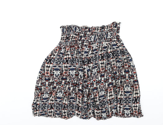 Idano Womens Multicoloured Geometric Viscose A-Line Skirt Size S