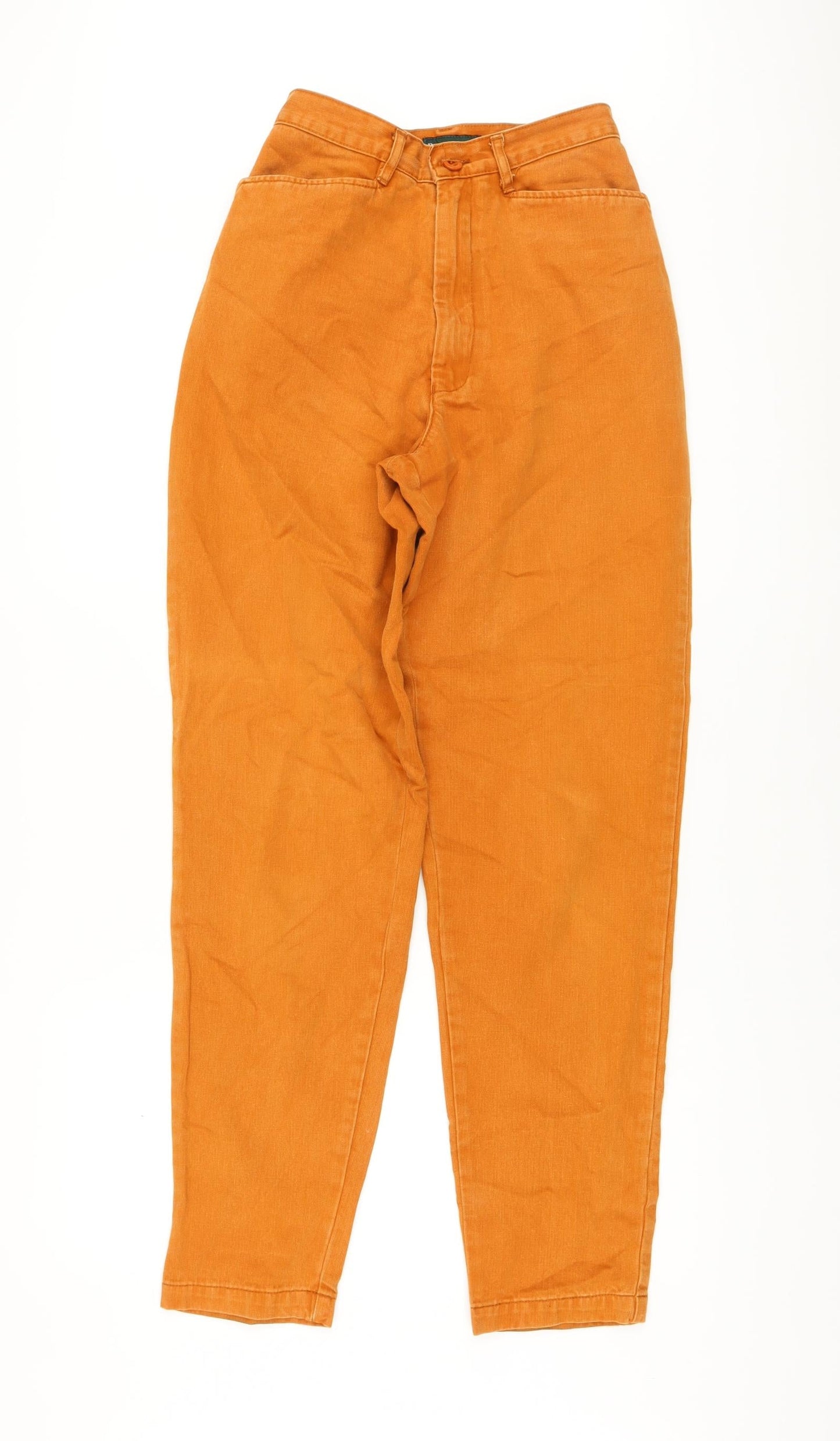 Racing Green Womens Orange Cotton Mom Jeans Size 10 L31 in Regular Button