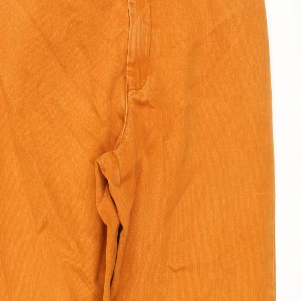 Racing Green Womens Orange Cotton Mom Jeans Size 10 L31 in Regular Button