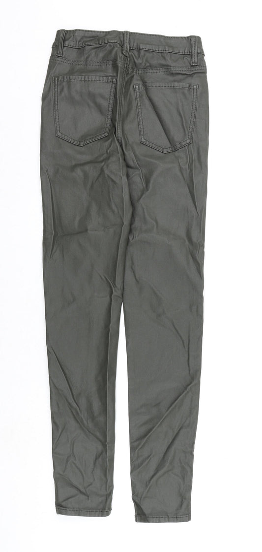 Marks and Spencer Womens Green Viscose Trousers Size 10 L30 in Regular Zip