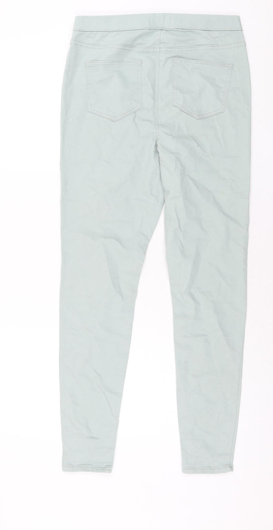 Papaya Womens Green Cotton Jegging Jeans Size 10 L28 in Regular