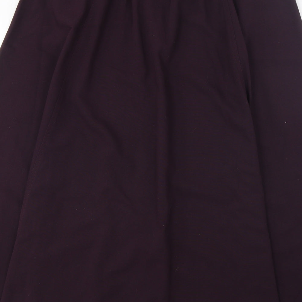 Design Essentials Womens Purple Polyester A-Line Skirt Size 16 Button - Belted