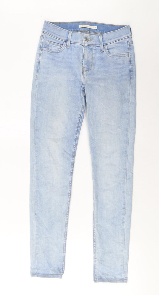 Levi's Womens Blue Cotton Skinny Jeans Size 26 in L27 in Regular Zip - Pockets