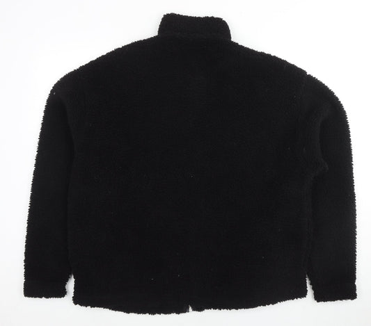 Additional front view of ASOS men’s black jacket, size S, zip
