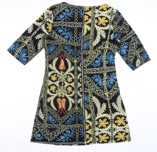tenki Womens Multicoloured Polyester A-Line Size 12 Round Neck Zip