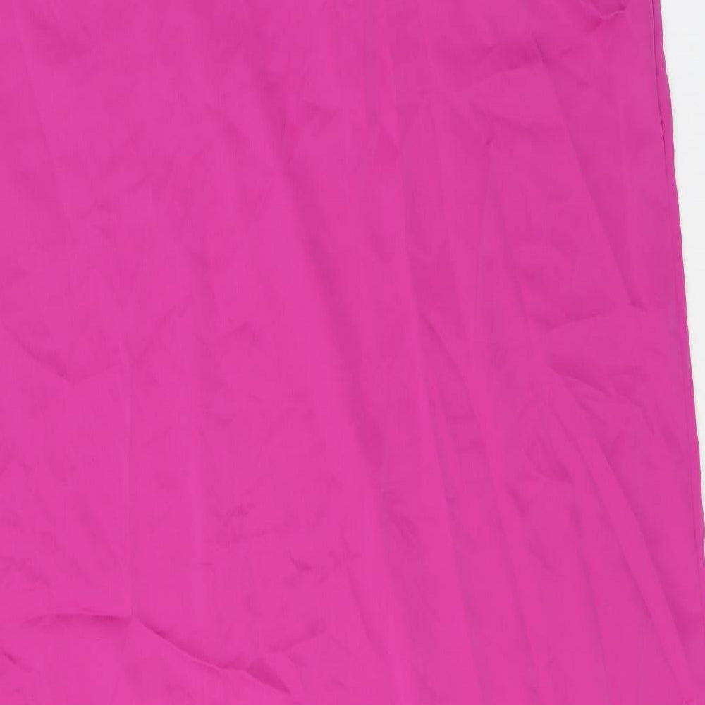 Marks and Spencer Womens Pink Polyester Maxi Size 22 Square Neck Pullover