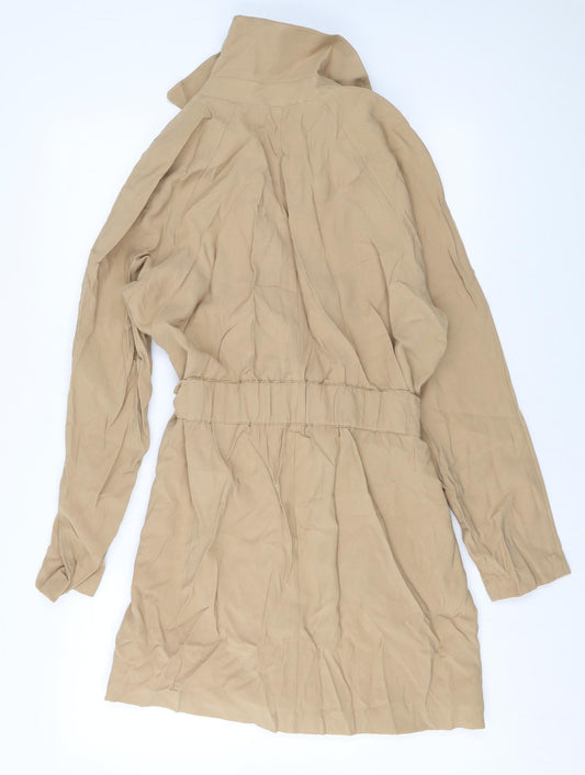 Marks and Spencer Womens Beige Jacket Blazer Size 10 Tie