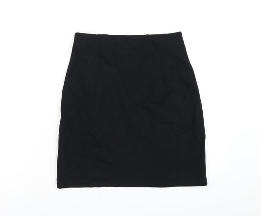 Marks and Spencer Womens Black Viscose A-Line Skirt Size 8