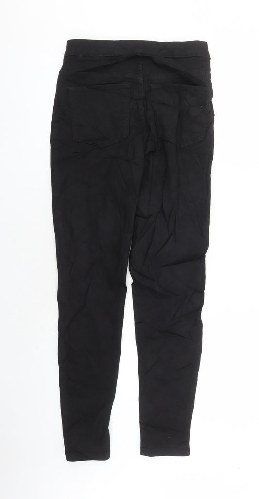 Marks and Spencer Womens Black Cotton Skinny Jeans Size 10 L27 in Regular Zip - Pockets