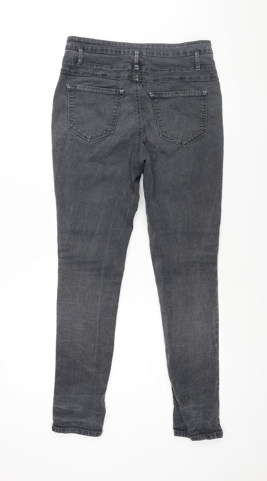 Refuge Womens Grey Cotton Skinny Jeans Size 8 L30 in Regular Zip