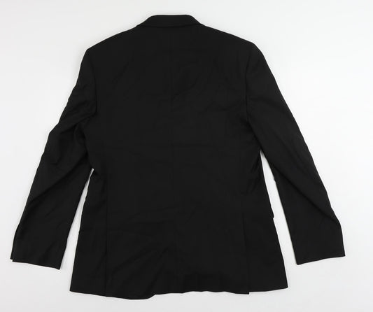 Marks and Spencer Mens Black Polyester Jacket Suit Jacket Size 42 Regular