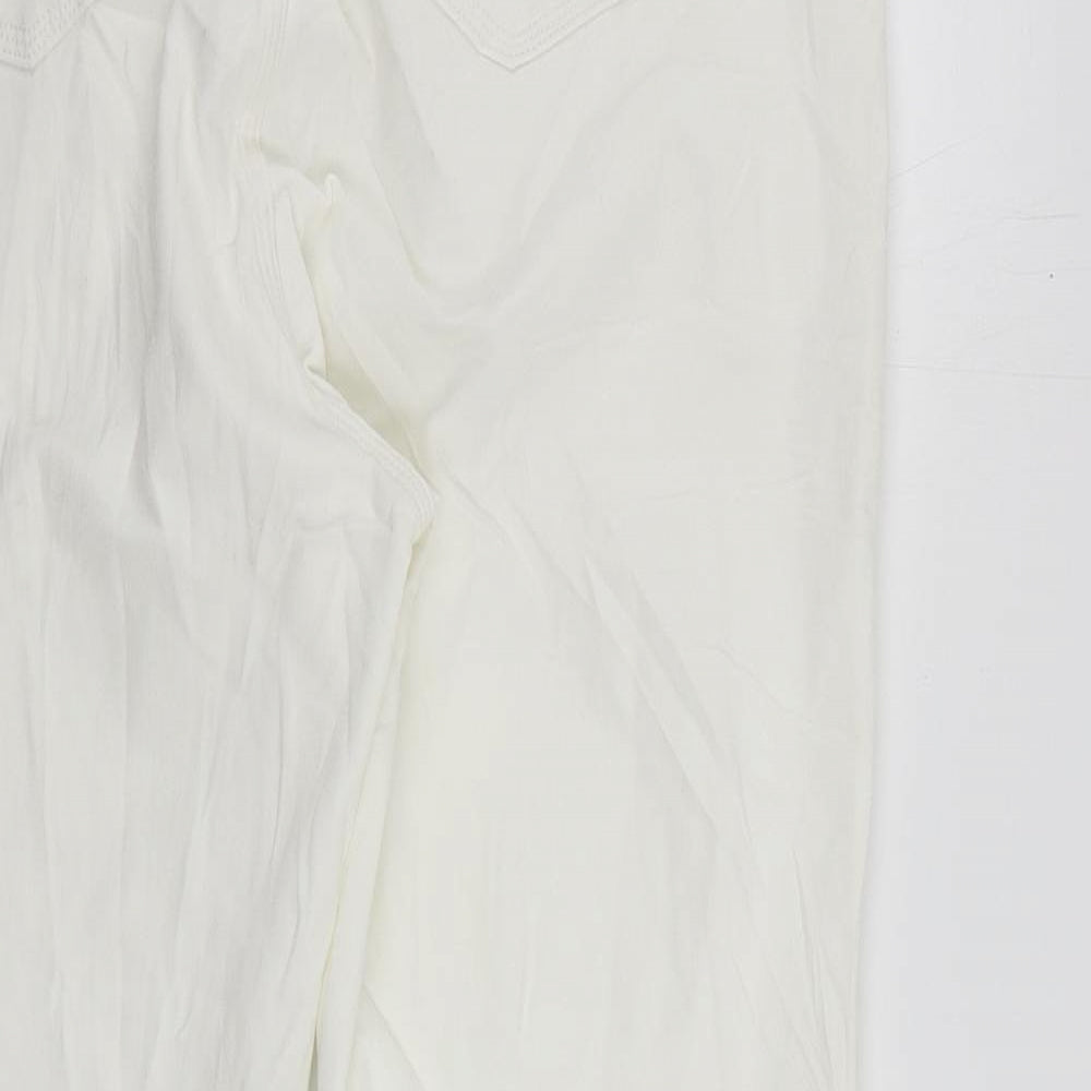 Marks and Spencer Womens White Cotton Skinny Jeans Size 22 L27 in Regular Zip