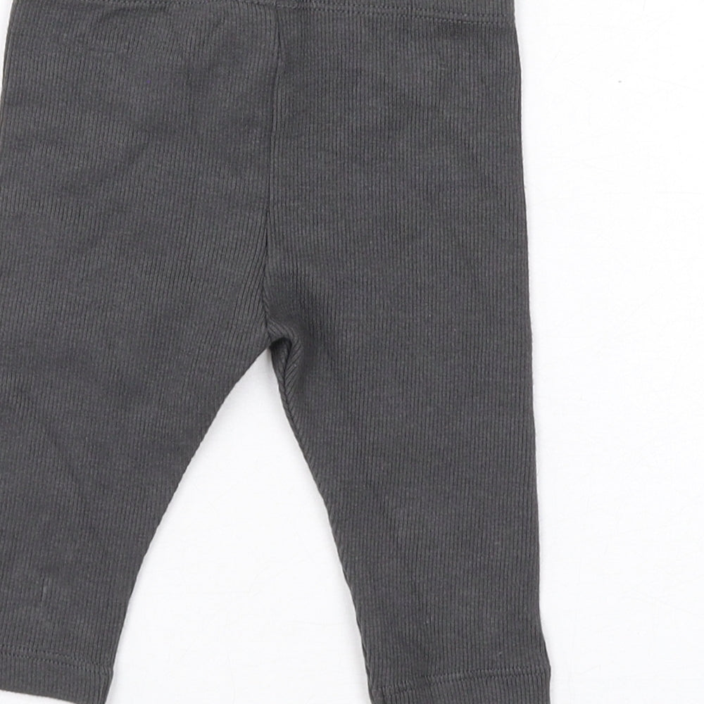 Brand and care label for Marks & Spencer Baby Grey Cotton Jogger Leggings, size 0-3, Months Pullover
