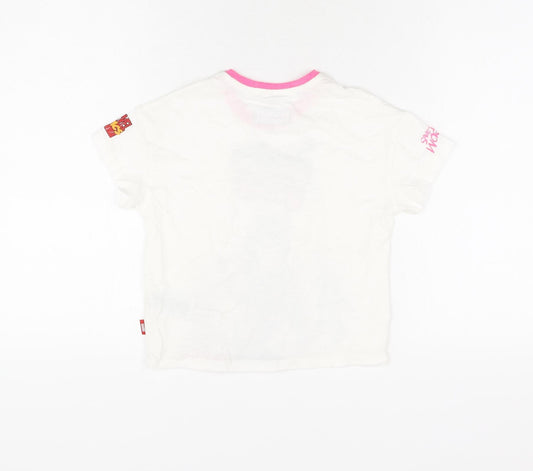 Marks and Spencer Girls White Polyester Basic T-Shirt Size 4-5 Years Round Neck Pullover - Hero Vibes, Marvel