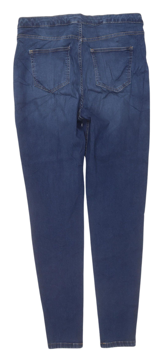 Marks and Spencer Women's Blue Skinny Jeans Size 14 Tall