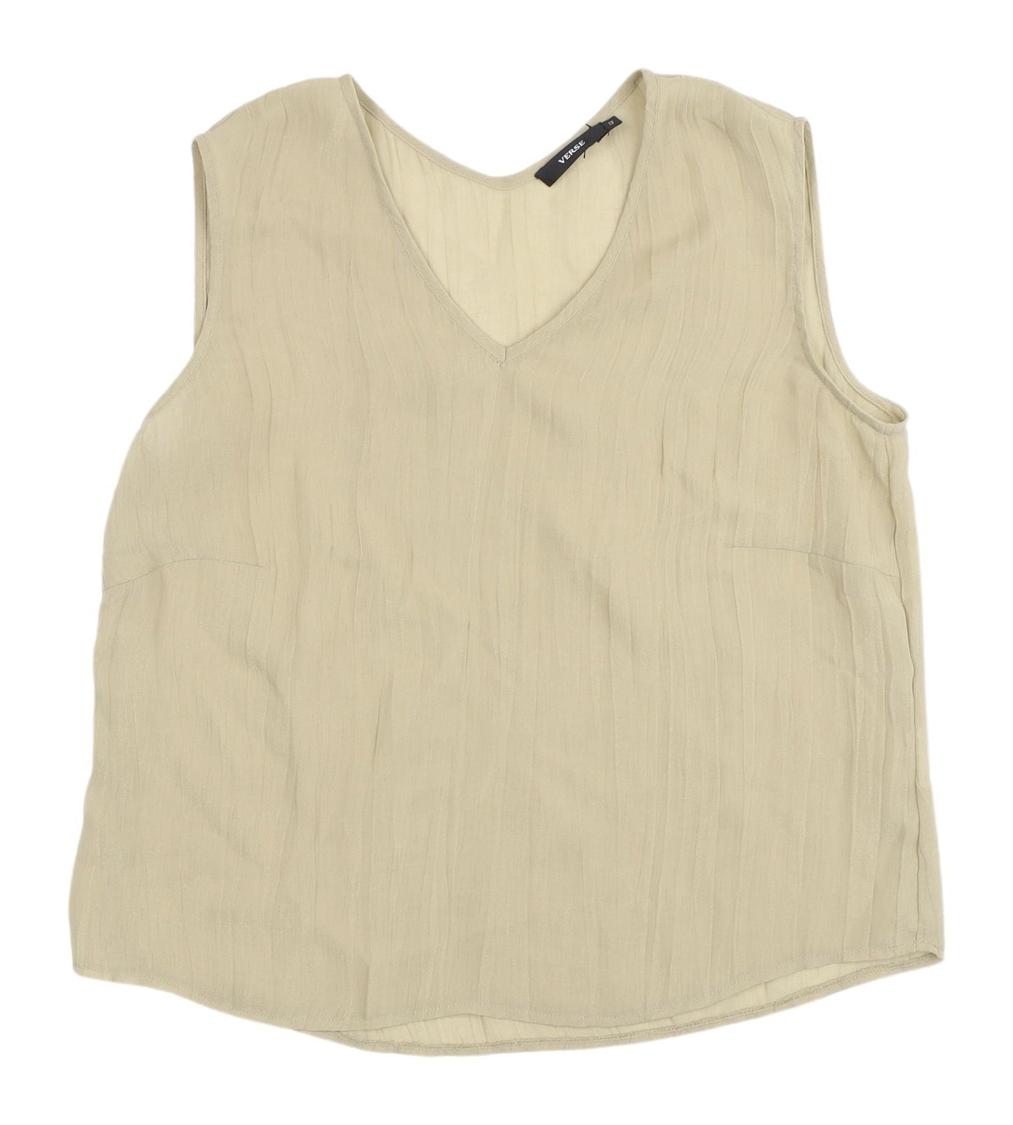 VERSE Women's Beige V-Neck Tank Top Size 14