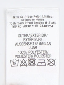 Brand and care label for Miss Selfridge Women Ivory Cold Shoulder Blouse