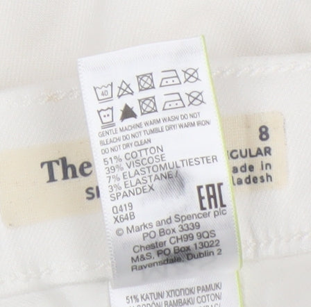 Marks & Spencer Women's White Canvas Jeans Size 8