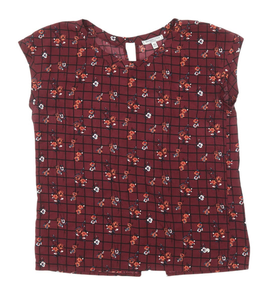 Abercrombie & Fitch Red Floral Blouse M Women Casual