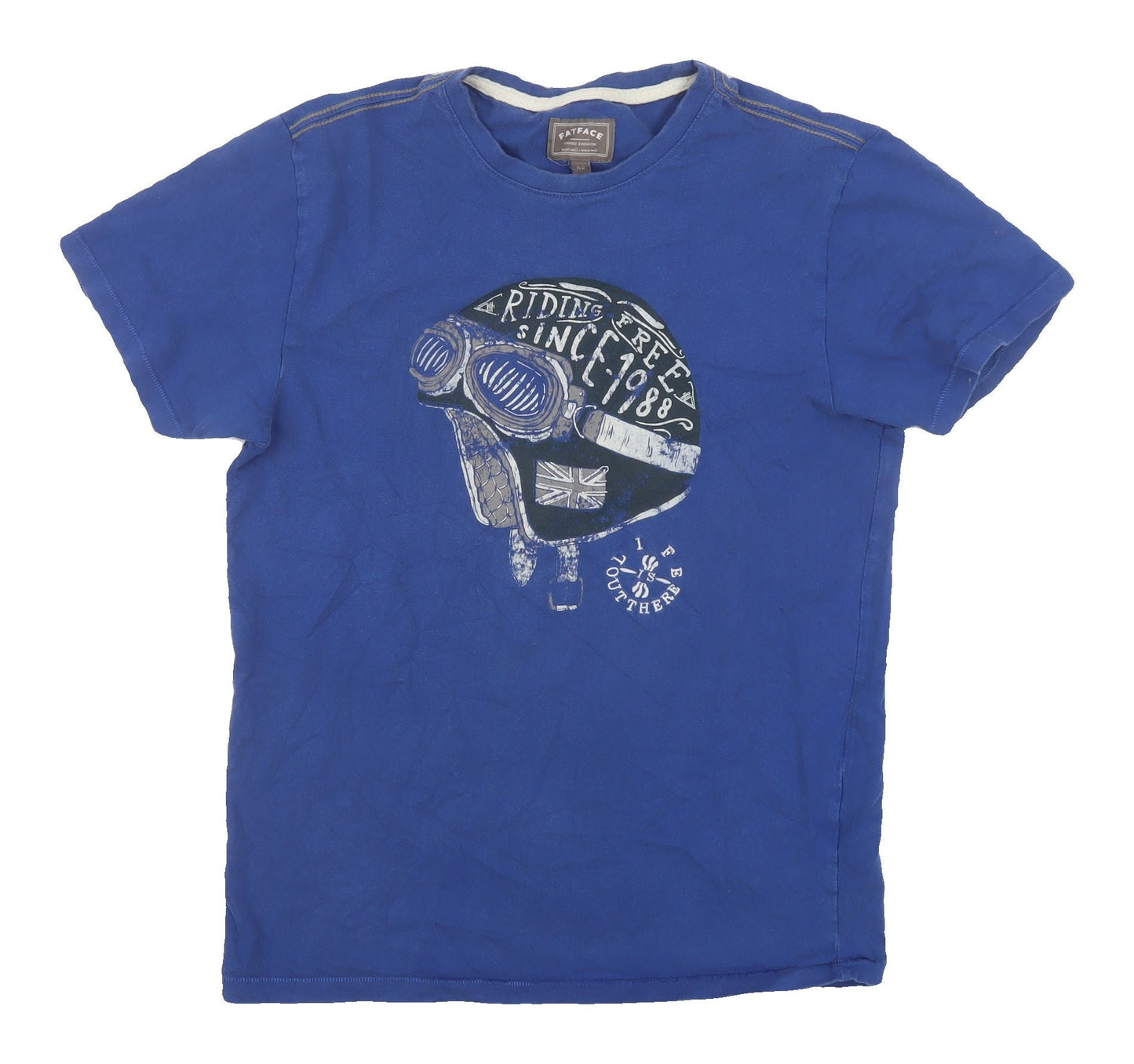 FatFace Men's Blue XS Graphic Motorcycle T-Shirt