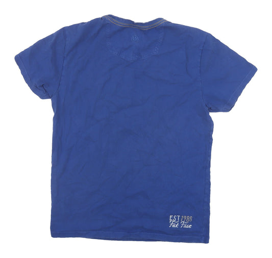 FatFace Men's Blue XS Graphic Motorcycle T-Shirt