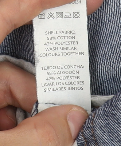 Brand and care label for Denim Co. Men's Blue Slim Fit Straight Jeans