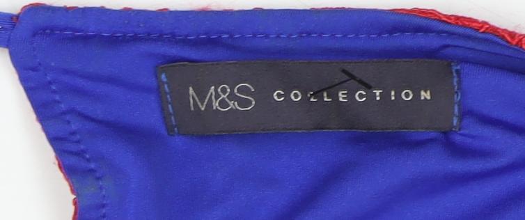Marks and Spencer Women's Red Floral Lace Blouse - Size 12