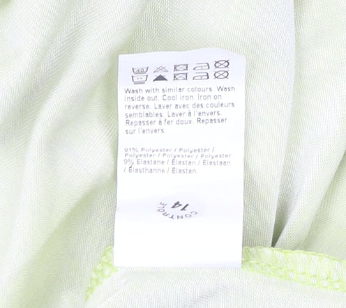 Brand and care label for River Island Yellow Wrap Blouse, size 10, Animal Print, New