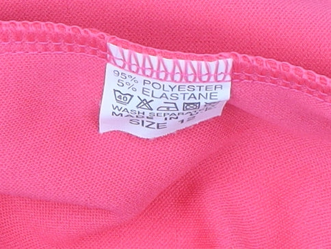 Brand and care label for Missi London Pink Hi-Low A-Line Dress UK 12