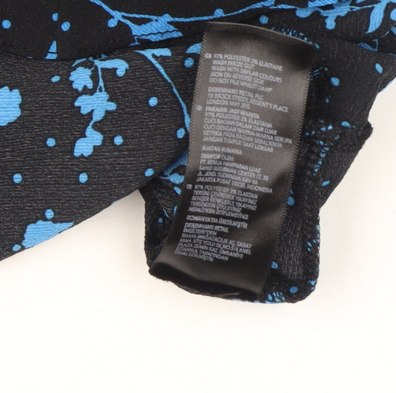 Brand and care label for Red Herring Women's Floral Cropped Blouse Black Blue