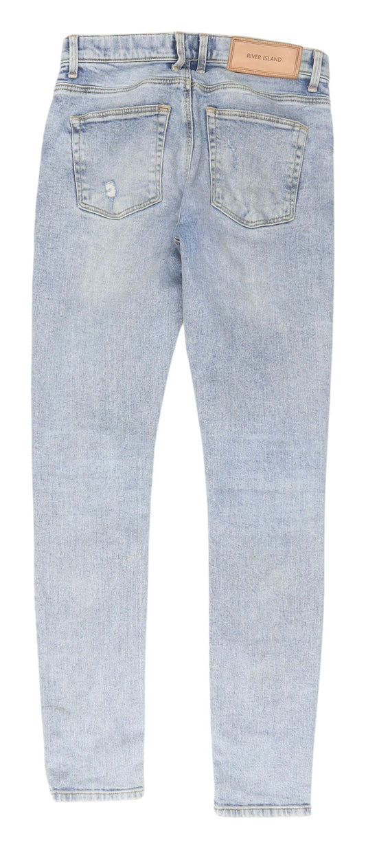 River Island Men's Light Blue Skinny Jeans Size 28