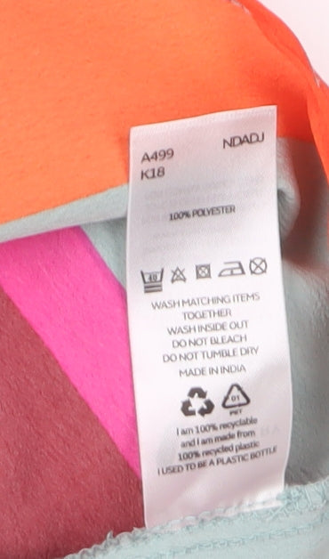 Brand and care label for V by Very Multicoloured Striped Wrap Skirt, size 14