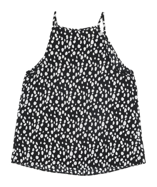ASOS Women's Black & White Polka Dot Halter Tank