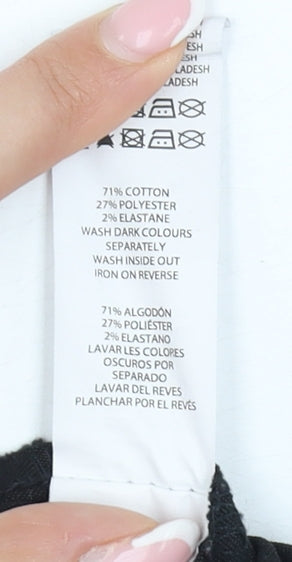 Brand and care label for Denim Co Women's Black Skinny Jeans, size 10, UK