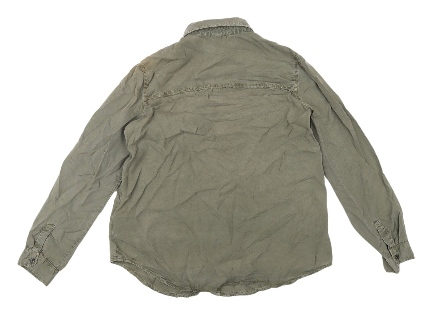 Stradivarius Women's Green Button-Up Shirt M